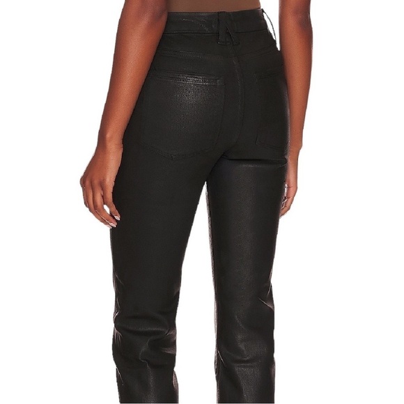 GOOD AMERICAN Good Classic Coated Denim Jeans Size 28 in Black - Picture 12 of 16